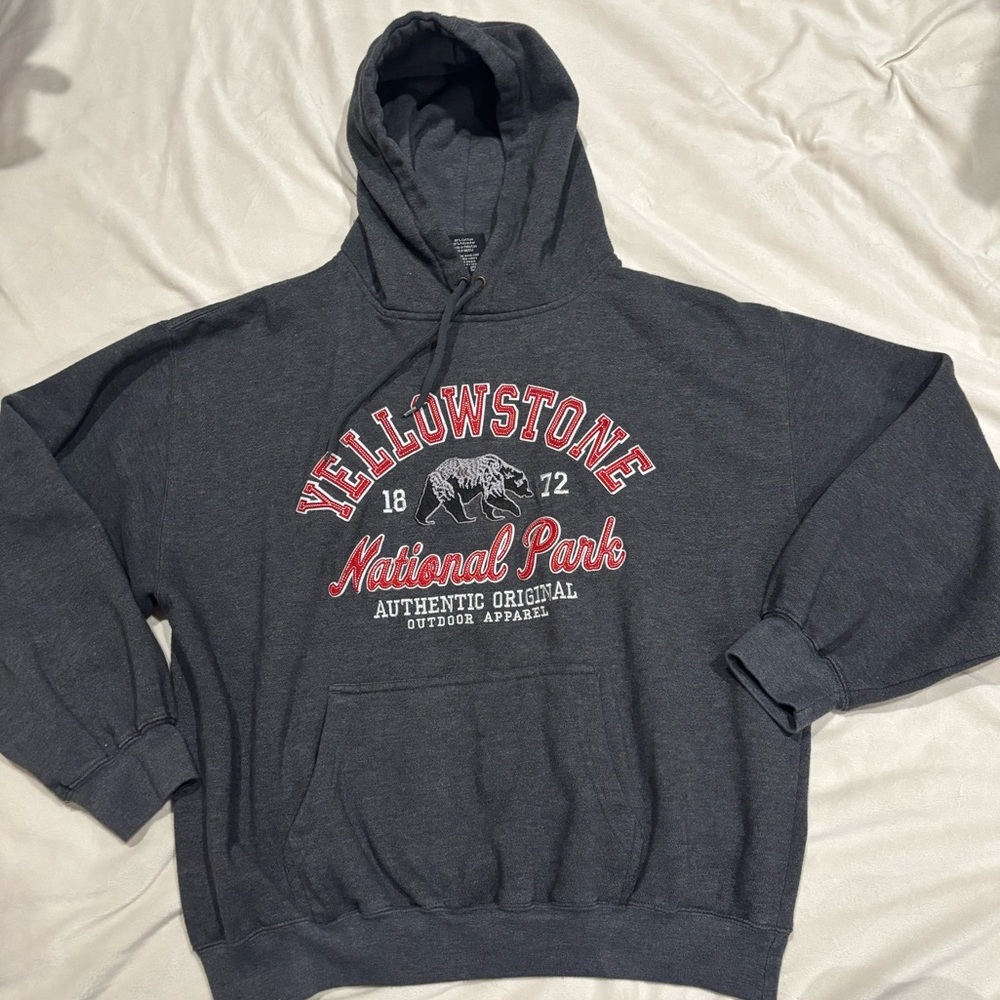 Yellowstone National Park Gray Hoodie